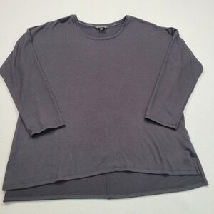 Banana Republic Womens XL Charcoal Gray Long Sleeve High Low Knit Top‎ 1010344